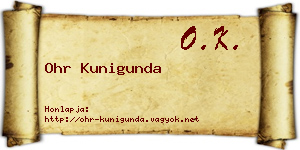 Ohr Kunigunda névjegykártya